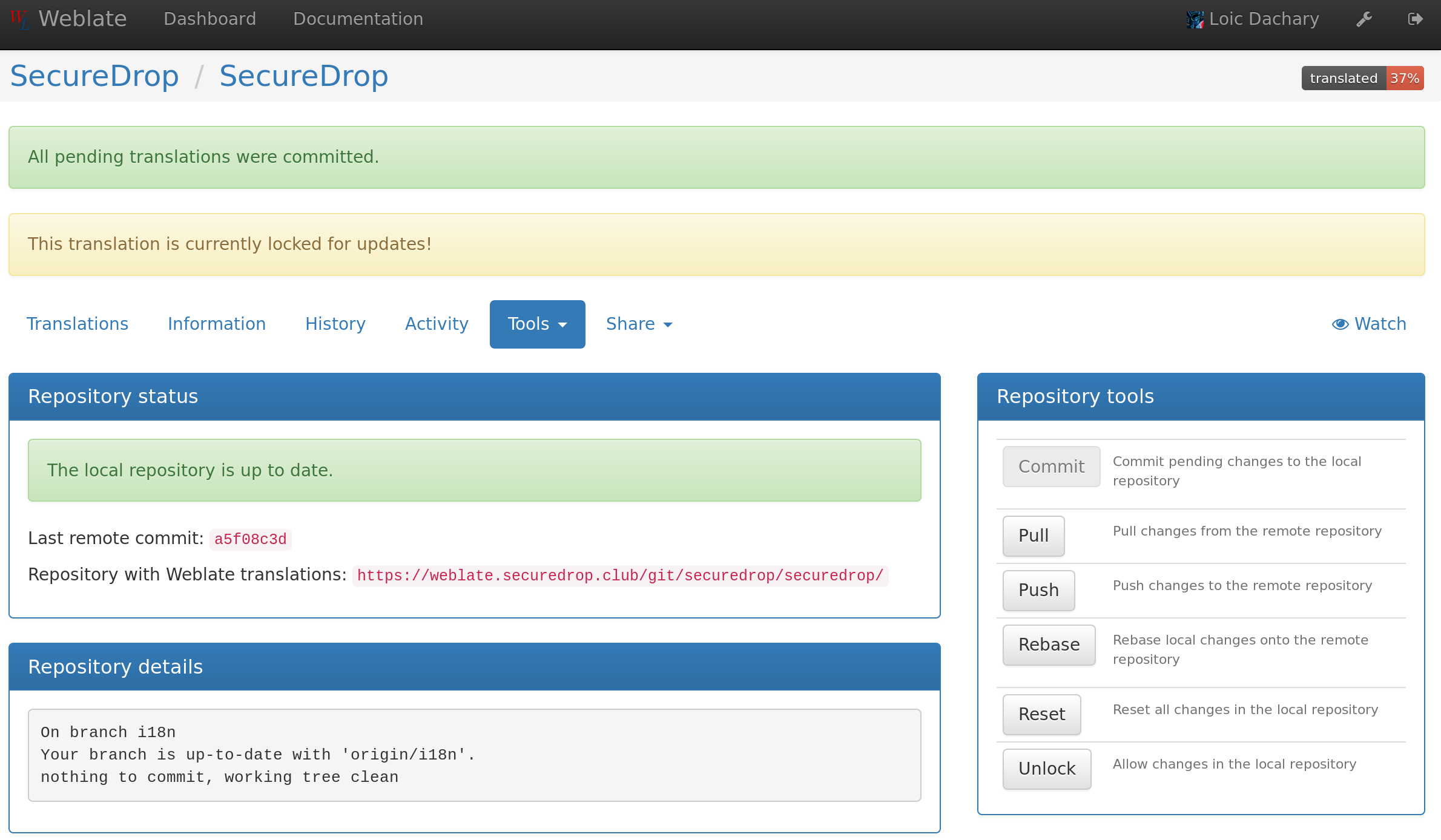Weblate commit Unlock