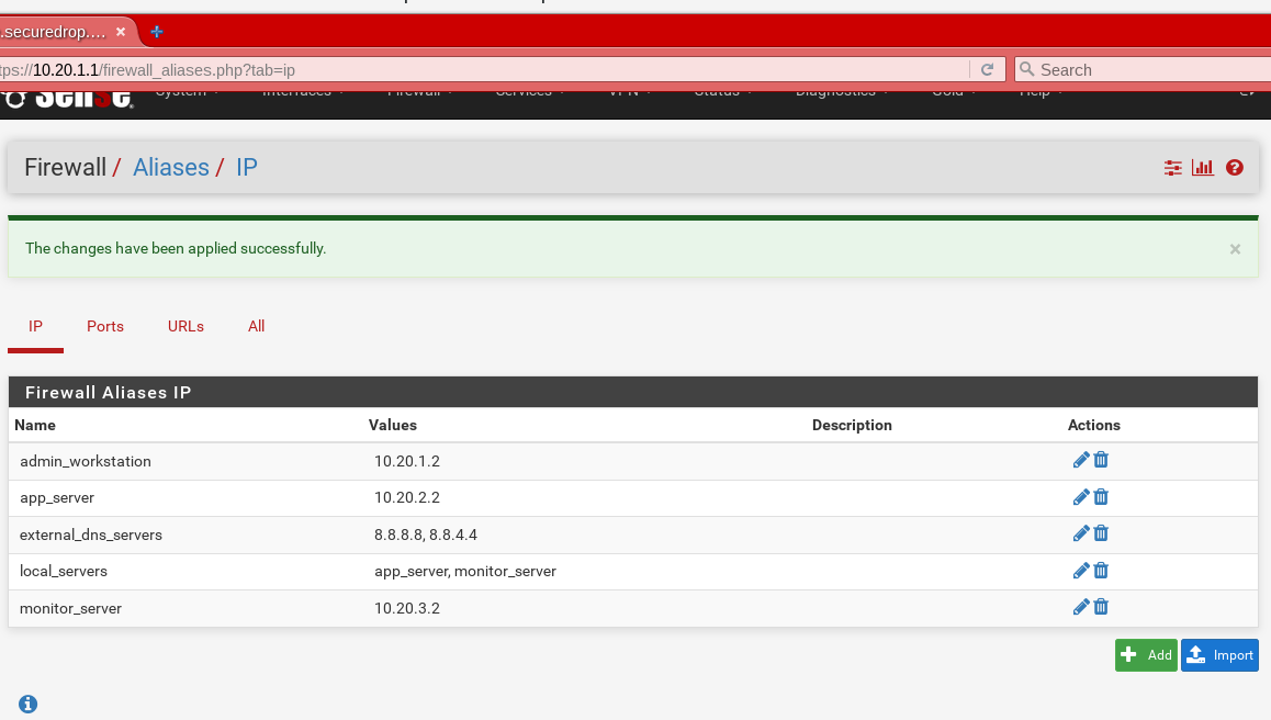 Firewall IP Aliases Post Save