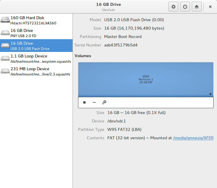 Selected Backup Device