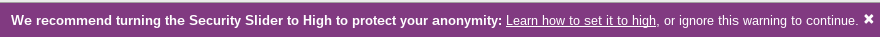 Source Interface Security Slider Warning