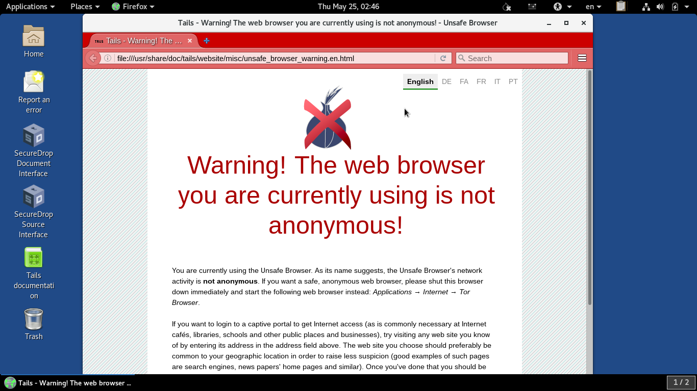 Unsafe Browser Homepage