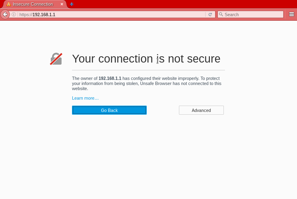Your Connection is Insecure