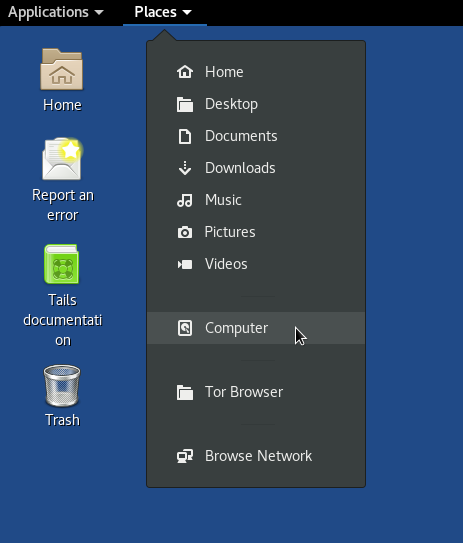 Browse to Places Computer