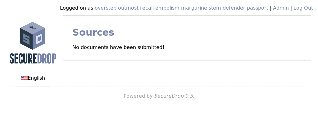 SecureDrop main page