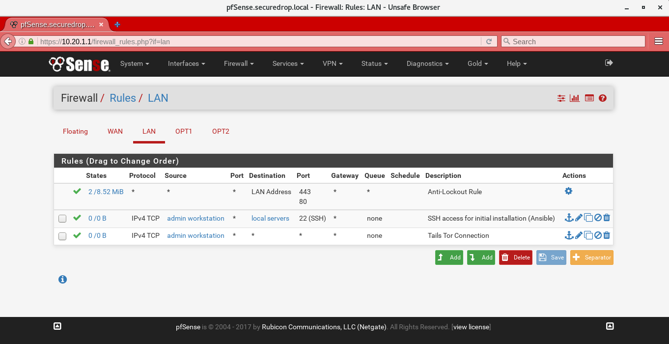 Firewall LAN Rules