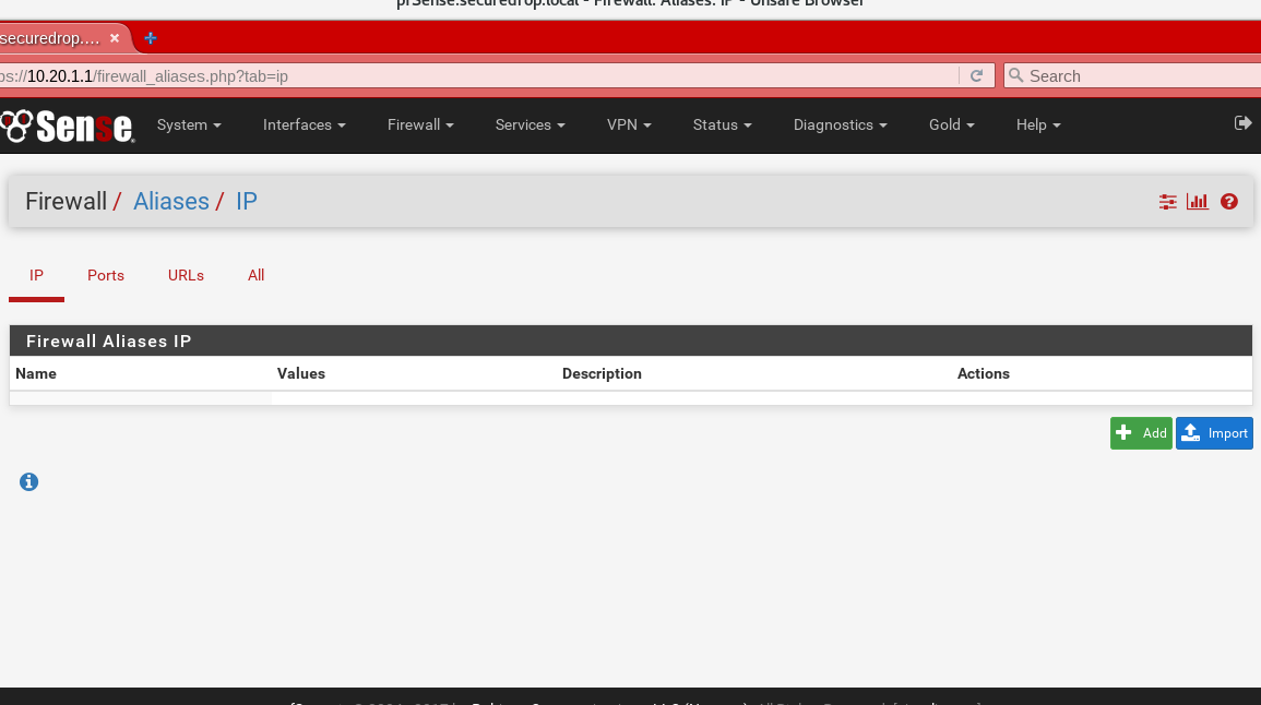 Blank IP Aliases