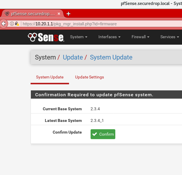 Firewall Update Confirmation