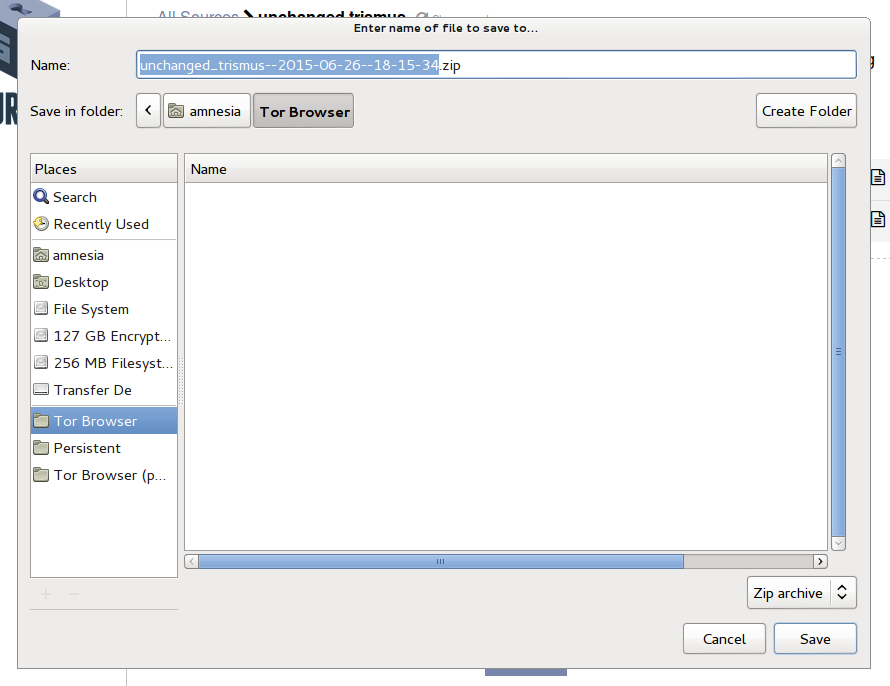 Download to sandbox folder