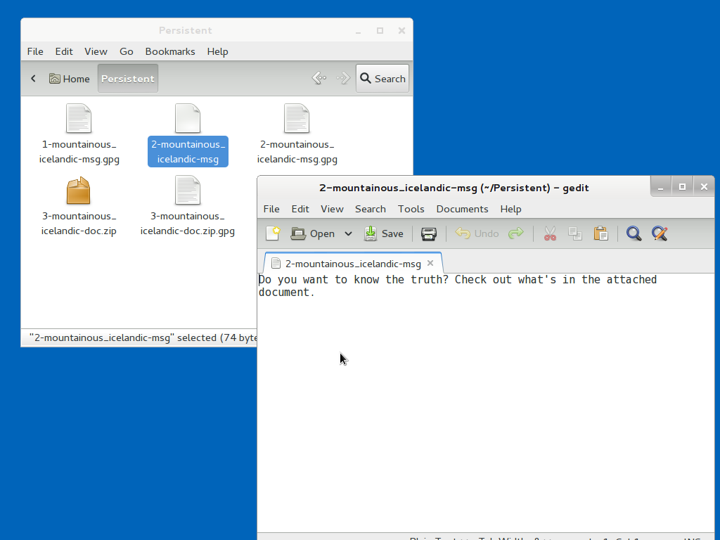 Opened document
